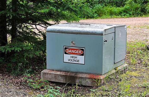 green electric box in my yard|green electricity box outside house.